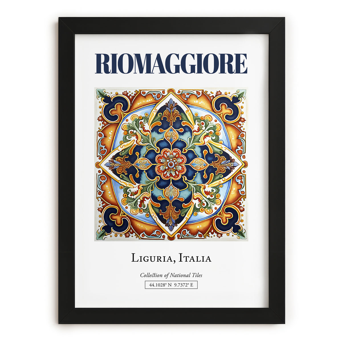 Riomaggiore, Italy – Travel Poster, in sleek black frame