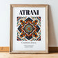 Atrani, Italy – Travel Print, in wooden frame leaning on the floor