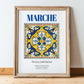 Marche, Italy – Travel Wall Decor, in wooden frame leaning on the floor