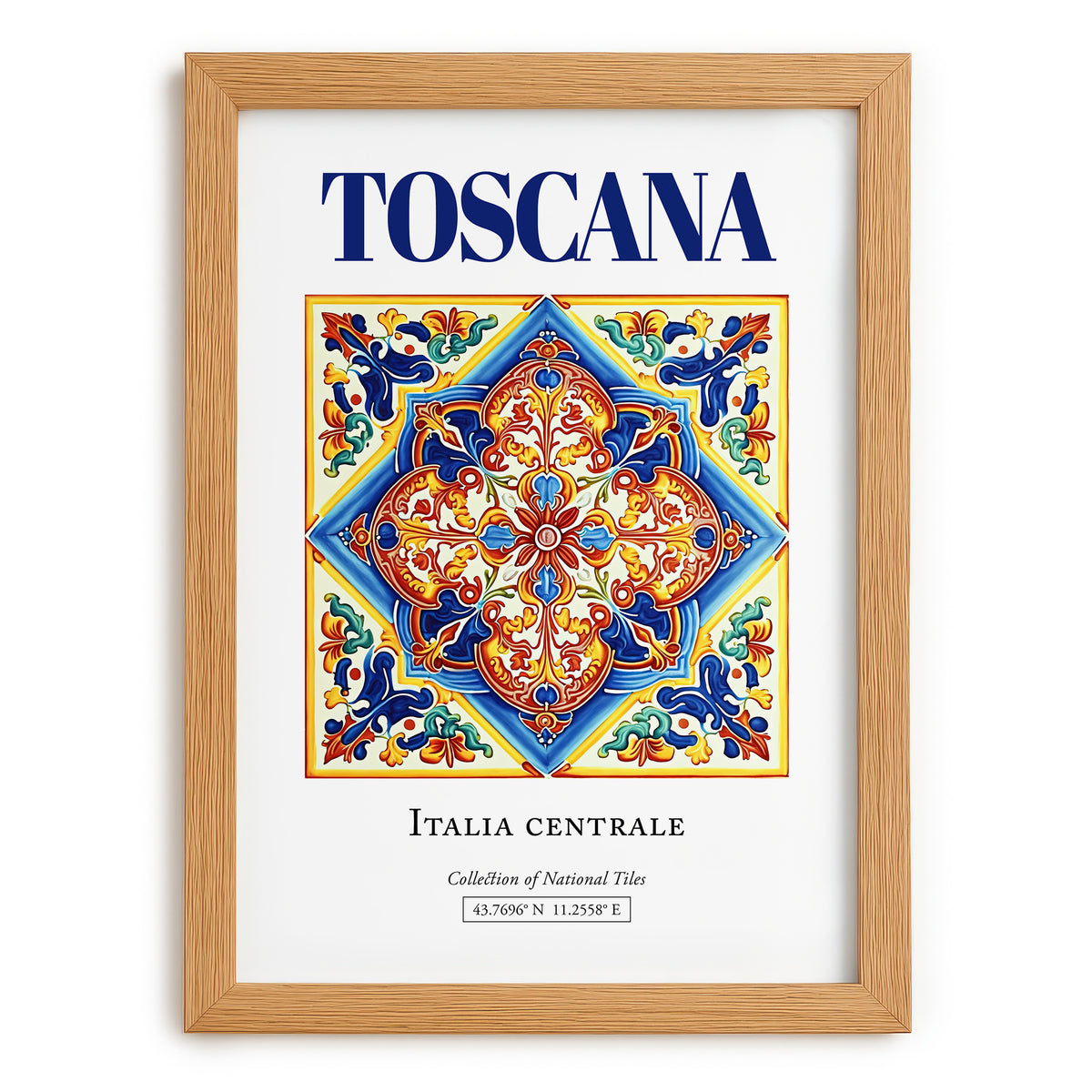 Toscana (Tuscany), Italy – Travel Wall Decor, set in oak frame