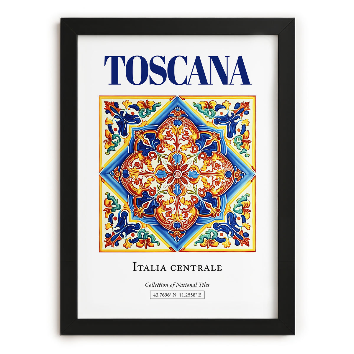 Toscana (Tuscany), Italy – Travel Wall Decor, in sleek black frame