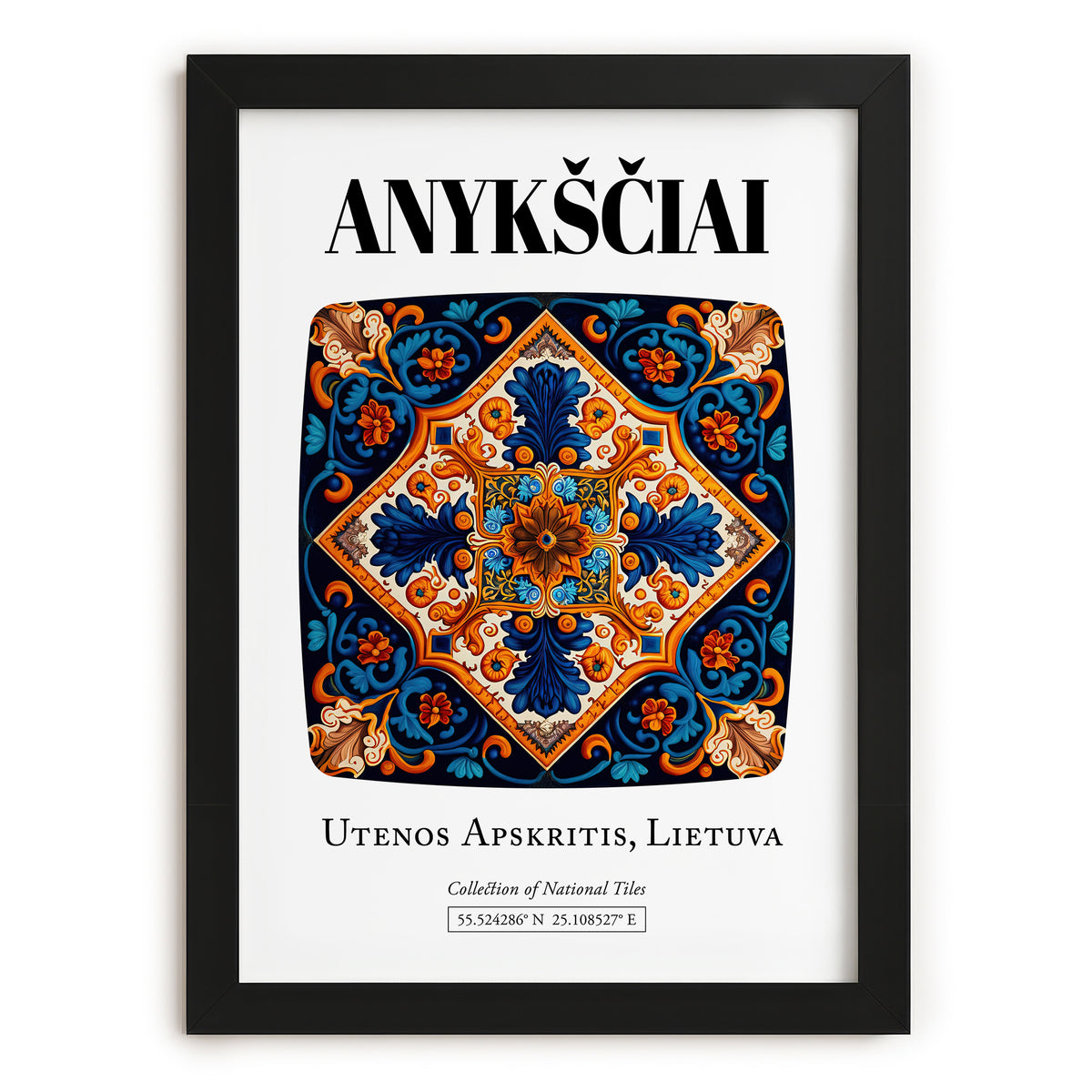 Anykščiai, Lithuania – Away From Home Poster, in sleek black frame