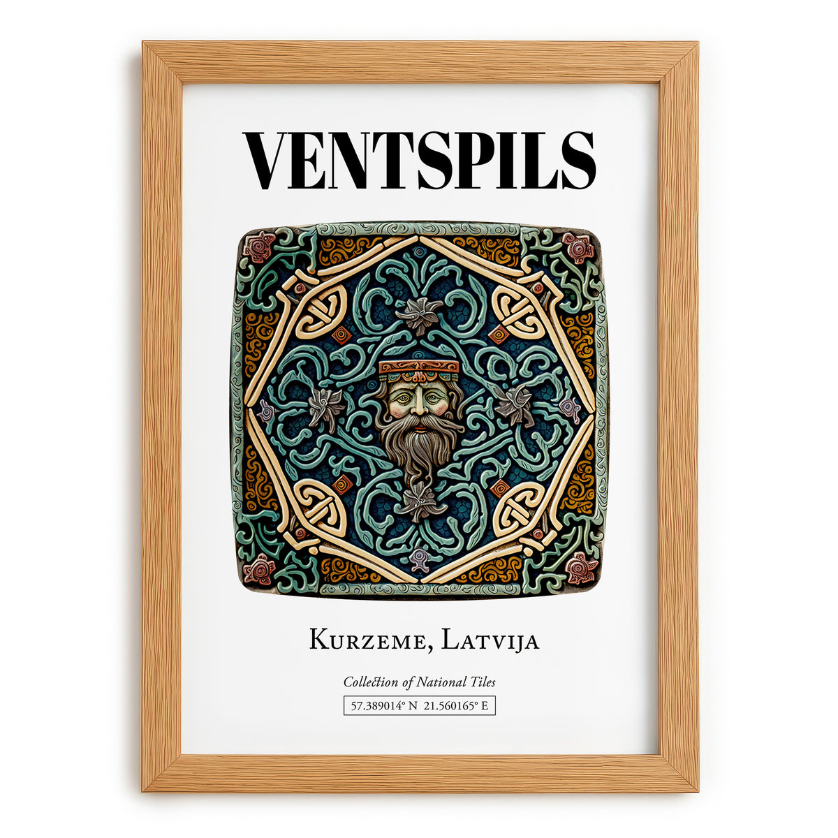 Ventspils, Latvia – Travel Print, set in oak frame