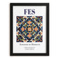 Fes, Morocco – Travel Poster, in sleek black frame