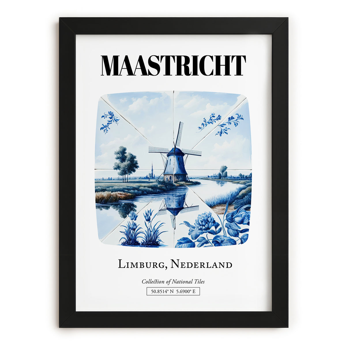 Maastricht, Netherlands – Travel Poster, in sleek black frame