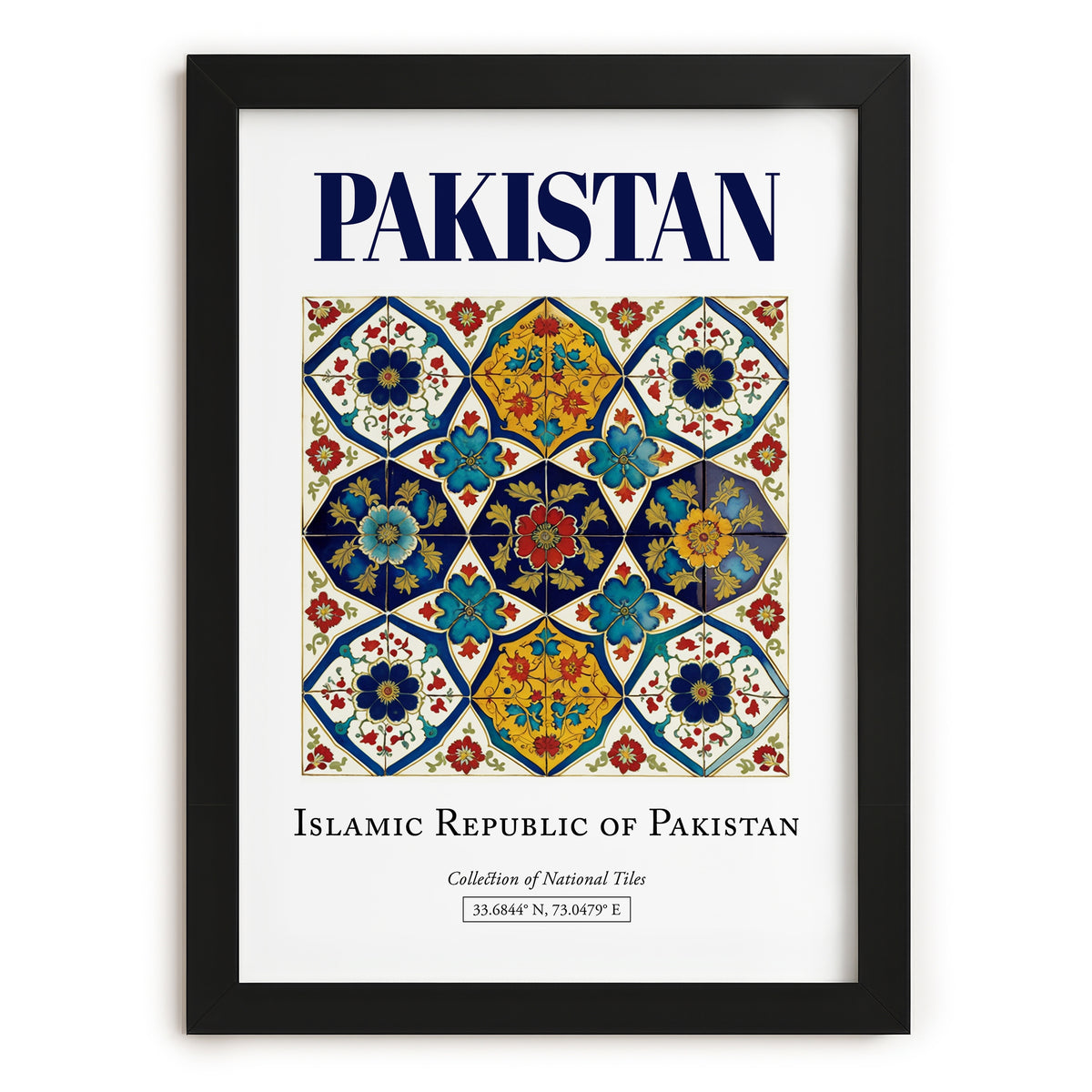 Pakistan, Pakistan – Vintage Travel Poster, in sleek black frame