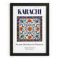 Karachi, Pakistan – Retro Travel Poster, in sleek black frame