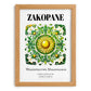 Zakopane, Poland – Illustrated Travel Poster, set in oak frame