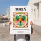 Toruń, Poland – Dream Destination Decor, no-text version framed in wood