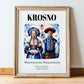 Krosno, Poland – Wanderlust-Inspired Poster, in wooden frame leaning on the floor