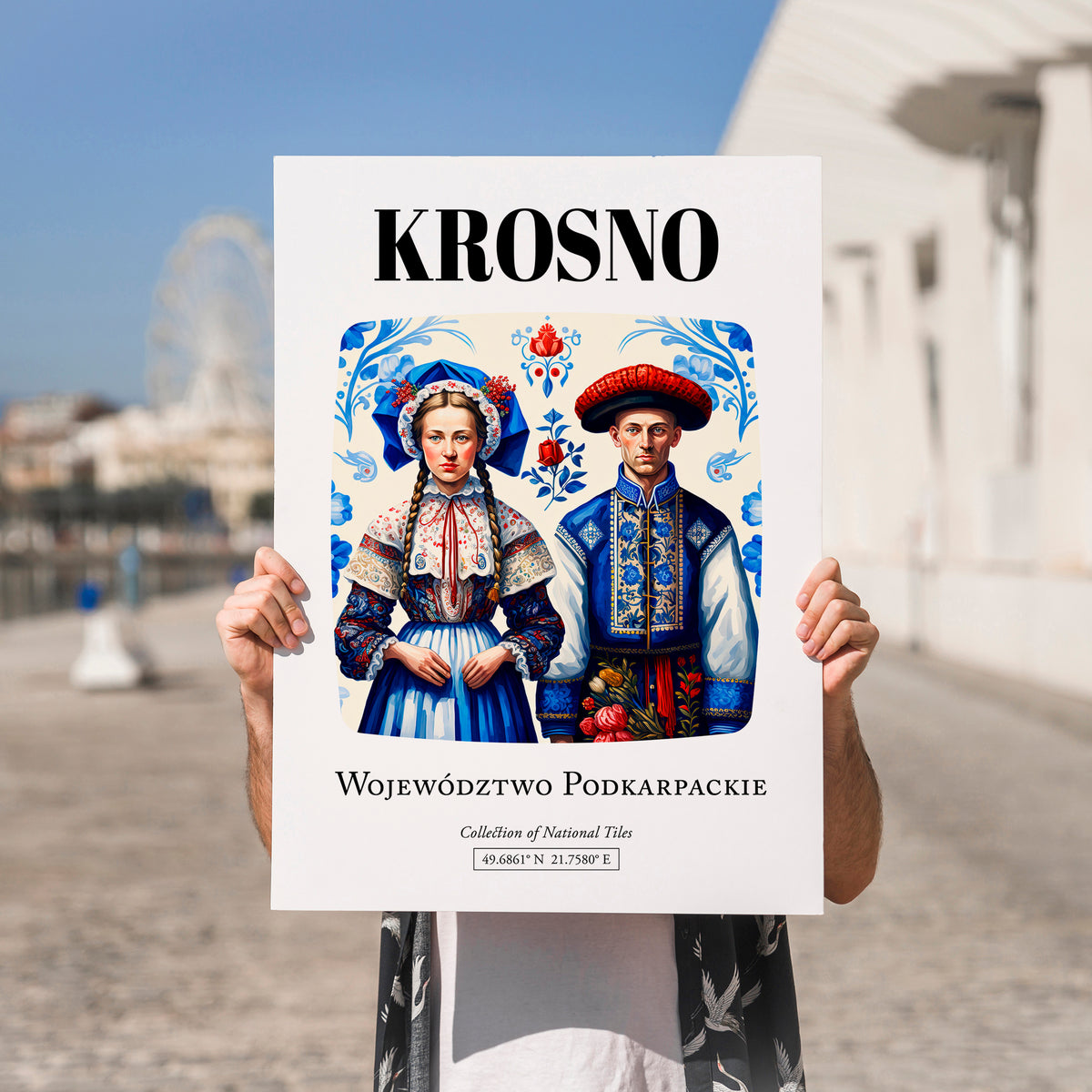 Krosno, Poland – Wanderlust-Inspired Poster, no-text version framed in wood