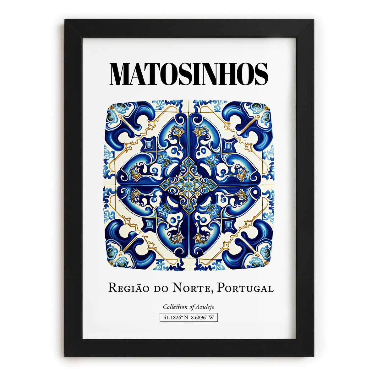 Matosinhos, Portugal – Travel Wall Decor, in sleek black frame