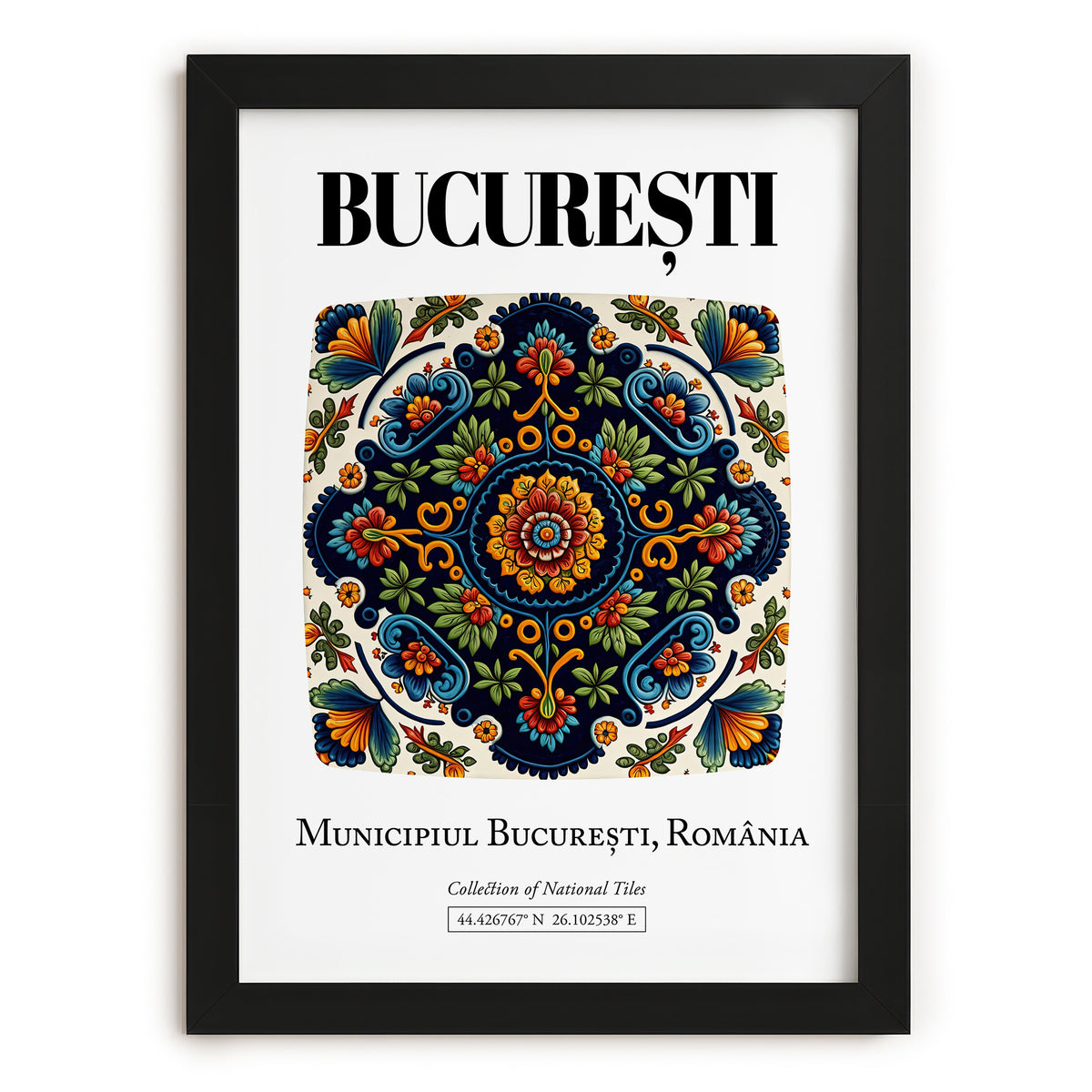 București, România – Travel Poster, in sleek black frame