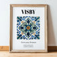 Visby, Sweden – Travel Poster, in wooden frame leaning on the floor