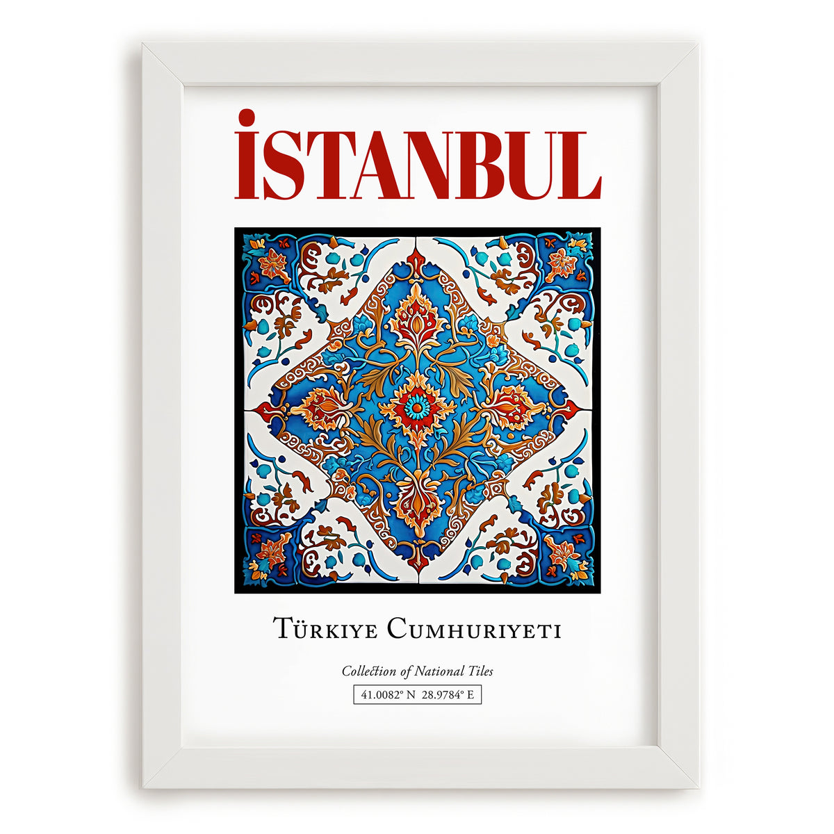 İstanbul, Turkey – Travel Poster, placed in minimal white frame