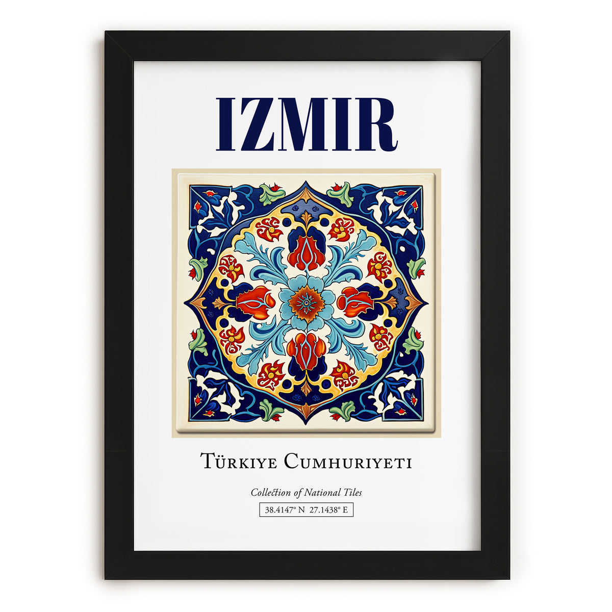 Izmir, Turkey – Tourist Destination Poster, in sleek black frame