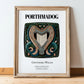 Porthmadog, Wales – Travel Poster, in wooden frame leaning on the floor