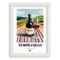 Tempranillo – Spanish Red Wine, Wine Bar Art, placed in minimal white frame