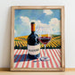 Valdepeñas – Spanish Red Wine, Wine Bar Print, no-text version framed in wood