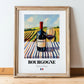 Bourgogne – French Red Wine, Vinoteca Print, in wooden frame leaning on the floor
