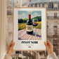 Pinot Noir – French Red Wine, Wine Bar Wall Art, styled in a charming Paris street view