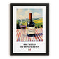 Brunello di Montalcino – Italian Red Wine, Vineyard Terrace Still Life, in sleek black frame