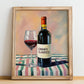 Chianti Classico – Italian Red Wine, Wine Bar Wall Art, no-text version framed in wood
