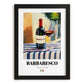 Barbaresco – Italian Red Wine, Wine Bar Poster, in sleek black frame