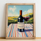Sagrantino di Montefalco – Italian Red Wine, Wine Bar Painting, no-text version framed in wood