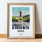 Soave – Italian White Wine, Wine Bar Poster, in wooden frame leaning on the floor